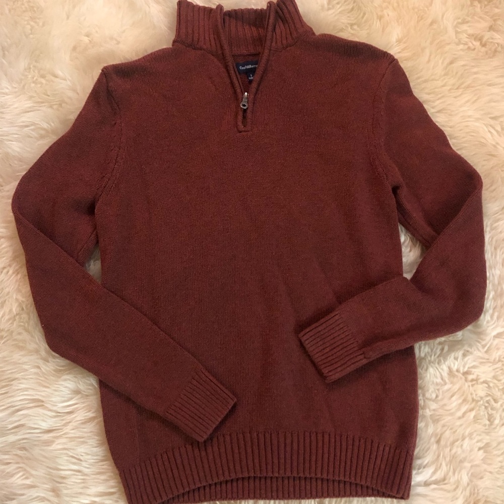 Quilted Quarter-Zip Sweater - Small
